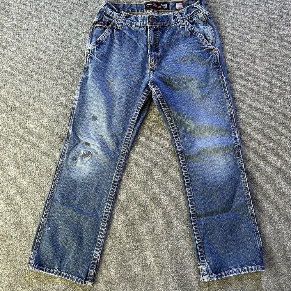 Ariat FR M4 Bootcut Jeans Mens 32x31 Blue Relaxed Fit Flame Resistant Work P20